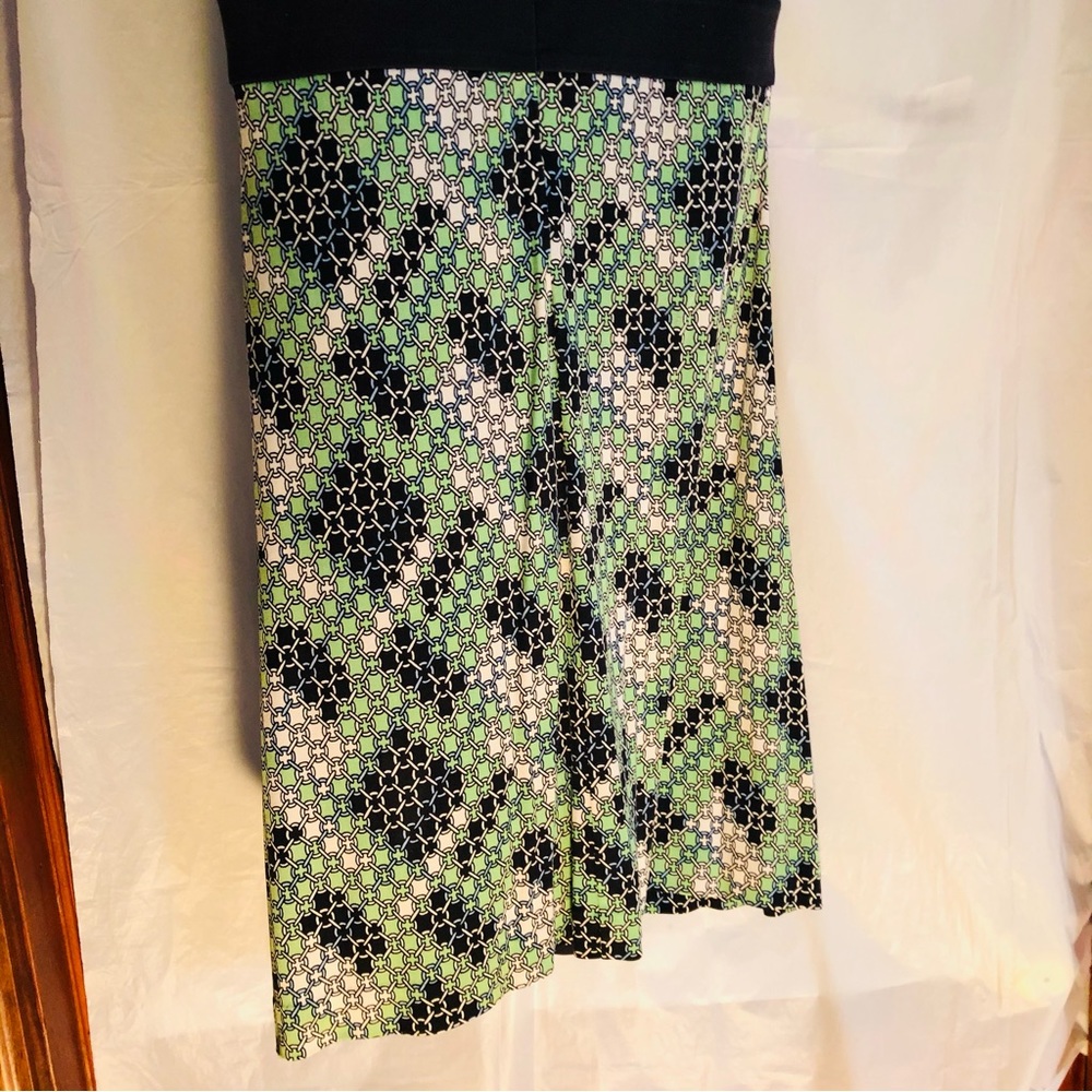 Tory Burch Silk Summer Dress / Green Black - Size Medium - Picture 7 of 13